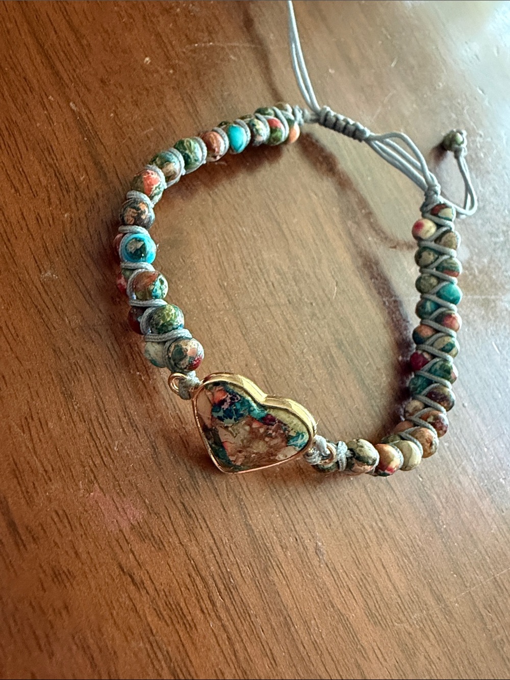 Multicolor Beaded Heart Friendship Bracelet - Adjustable